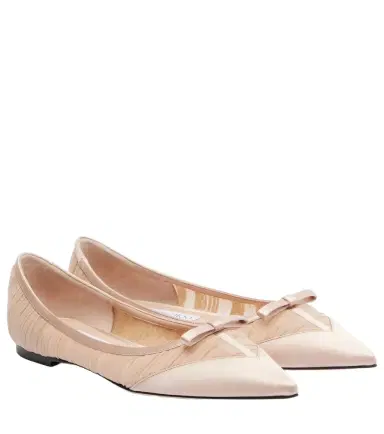Jimmy Choo Love mesh and satin ballet flats | Thumbnail 1 Jimmy Choo Love mesh and satin ballet flats | Thumbnail 1