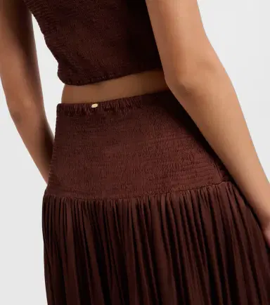 Poupette St Barth Carla pleated satin maxi skirt | Thumbnail 2 Poupette St Barth Carla pleated satin maxi skirt | Thumbnail 2