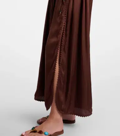 Poupette St Barth Carla pleated satin maxi skirt | Thumbnail 3 Poupette St Barth Carla pleated satin maxi skirt | Thumbnail 3