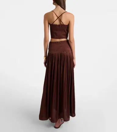 Poupette St Barth Carla pleated satin maxi skirt | Thumbnail 6 Poupette St Barth Carla pleated satin maxi skirt | Thumbnail 6