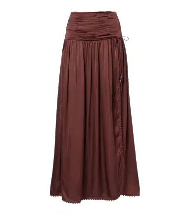 Poupette St Barth Carla pleated satin maxi skirt | Thumbnail 1 Poupette St Barth Carla pleated satin maxi skirt | Thumbnail 1