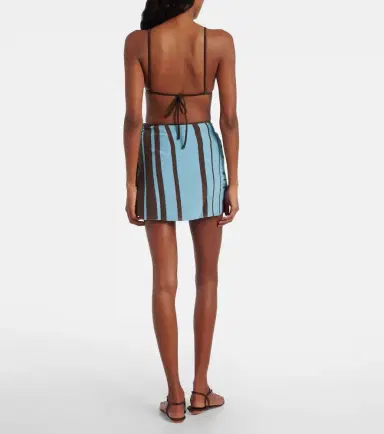 SIR. Rioja striped silk crêpe wrap skirt | Thumbnail 4 SIR. Rioja striped silk crêpe wrap skirt | Thumbnail 4