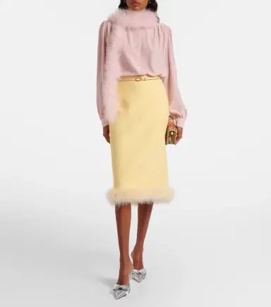 Valentino Feather-trimmed silk shirt | Thumbnail 5 Valentino Feather-trimmed silk shirt | Thumbnail 5