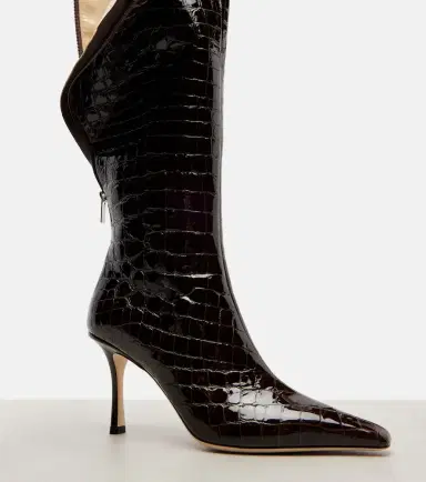 Jimmy Choo Agathe 85 croc-effect leather knee-high boots | Thumbnail 3 Jimmy Choo Agathe 85 croc-effect leather knee-high boots | Thumbnail 3