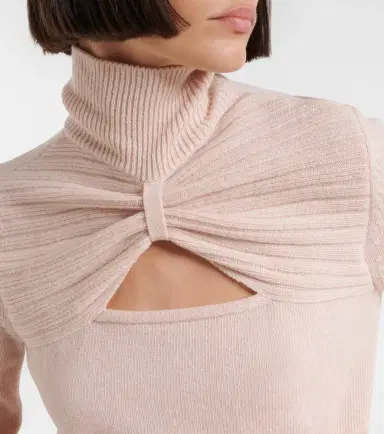 Valentino Cutout gathered virgin wool turtleneck sweater | Thumbnail 4 Valentino Cutout gathered virgin wool turtleneck sweater | Thumbnail 4