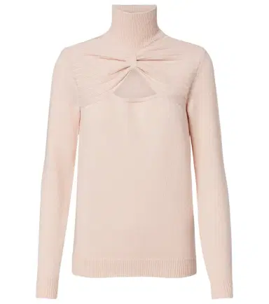 Valentino Cutout gathered virgin wool turtleneck sweater | Thumbnail 1 Valentino Cutout gathered virgin wool turtleneck sweater | Thumbnail 1