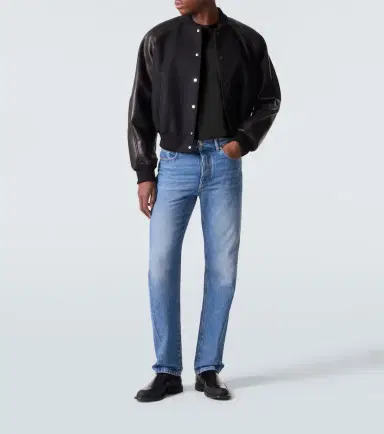 Givenchy Leather-trimmed wool bomber jacket | Thumbnail 2 Givenchy Leather-trimmed wool bomber jacket | Thumbnail 2