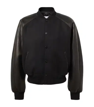 Givenchy Leather-trimmed wool bomber jacket | Thumbnail 1 Givenchy Leather-trimmed wool bomber jacket | Thumbnail 1