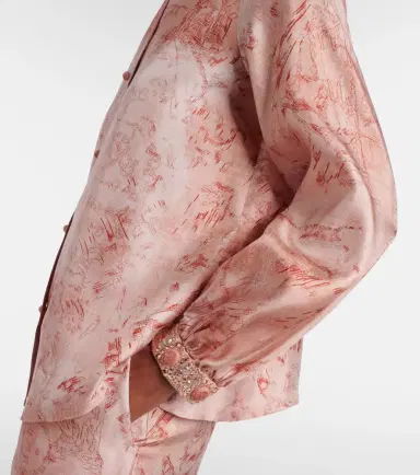 Max Mara Crespo embellished printed twill shirt | Thumbnail 4 Max Mara Crespo embellished printed twill shirt | Thumbnail 4