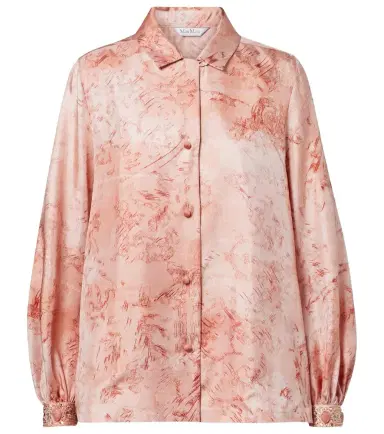 Max Mara Crespo embellished printed twill shirt | Thumbnail 1 Max Mara Crespo embellished printed twill shirt | Thumbnail 1