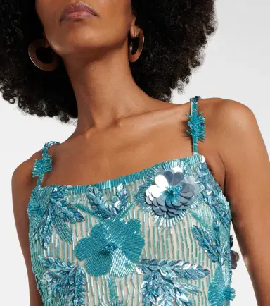 Rachel Gilbert Pierre beaded floral-appliqué minidress | Thumbnail 4 Rachel Gilbert Pierre beaded floral-appliqué minidress | Thumbnail 4