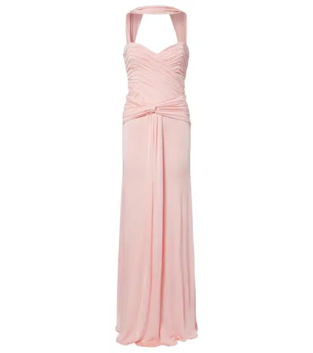 Amanda scarf-detail draped gathered gown Amanda scarf-detail draped gathered gown