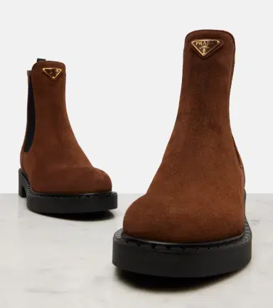 Prada Chocolate suede Chelsea boots | Thumbnail 2 Prada Chocolate suede Chelsea boots | Thumbnail 2