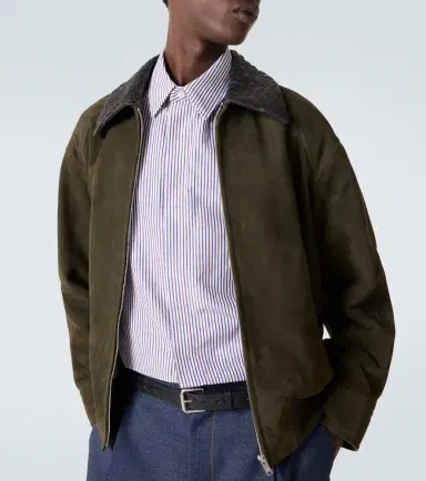 Bottega Veneta Intrecciato suede blouson jacket | Thumbnail 3 Bottega Veneta Intrecciato suede blouson jacket | Thumbnail 3