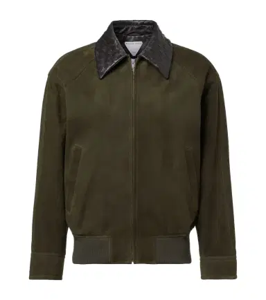Bottega Veneta Intrecciato suede blouson jacket | Thumbnail 1 Bottega Veneta Intrecciato suede blouson jacket | Thumbnail 1