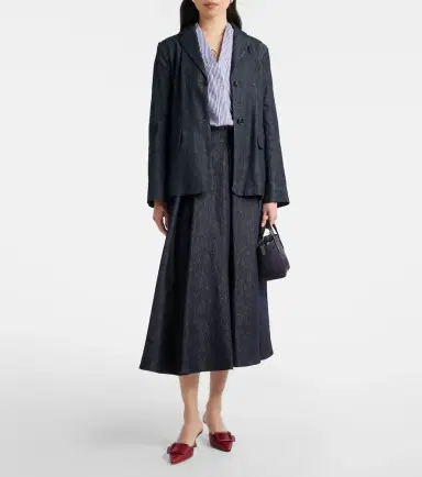 'S Max Mara Pleated denim midi skirt | Thumbnail 3 'S Max Mara Pleated denim midi skirt | Thumbnail 3