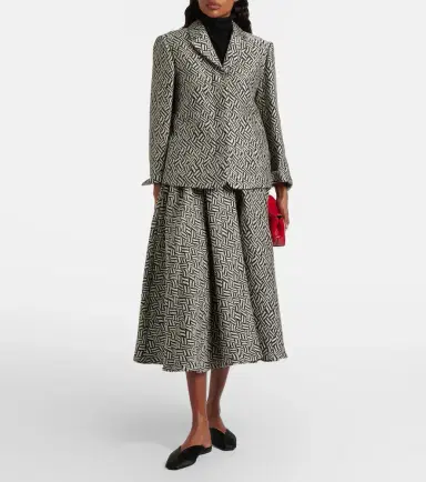 'S Max Mara Perle cotton-blend jacquard midi skirt | Thumbnail 3 'S Max Mara Perle cotton-blend jacquard midi skirt | Thumbnail 3