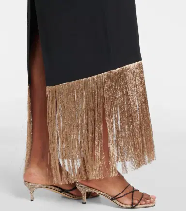 Taller Marmo Berlin fringed crêpe cady maxi dress | Thumbnail 5 Taller Marmo Berlin fringed crêpe cady maxi dress | Thumbnail 5