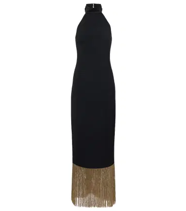 Taller Marmo Berlin fringed crêpe cady maxi dress | Thumbnail 1 Taller Marmo Berlin fringed crêpe cady maxi dress | Thumbnail 1