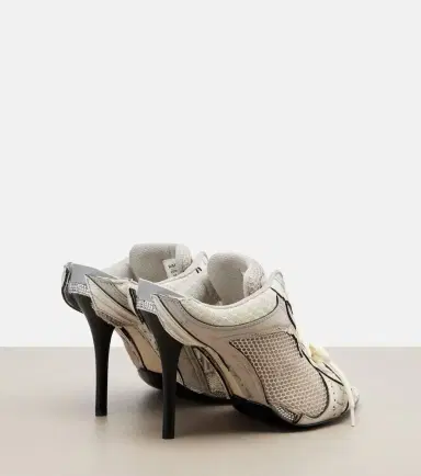 Balenciaga Stapler distressed leather-trimmed mules | Thumbnail 2 Balenciaga Stapler distressed leather-trimmed mules | Thumbnail 2