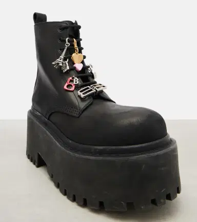 Balenciaga Embellished leather platform combat boots | Thumbnail 4 Balenciaga Embellished leather platform combat boots | Thumbnail 4