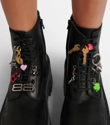 Balenciaga Embellished leather platform combat boots | Thumbnail 6 Balenciaga Embellished leather platform combat boots | Thumbnail 6