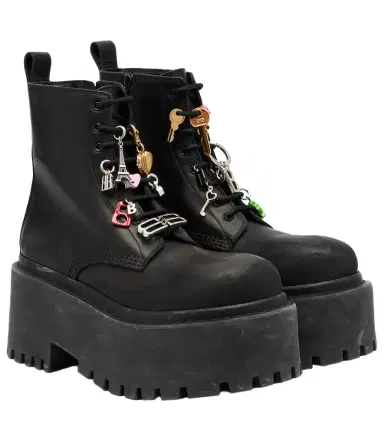 Balenciaga Embellished leather platform combat boots | Thumbnail 1 Balenciaga Embellished leather platform combat boots | Thumbnail 1