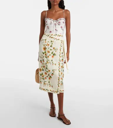 Agua by Agua Bendita Luna floral linen beach cover-up | Thumbnail 3 Agua by Agua Bendita Luna floral linen beach cover-up | Thumbnail 3