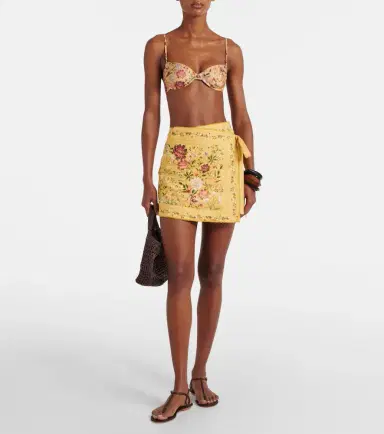 Agua by Agua Bendita Luna floral cotton and linen beach cover-up | Thumbnail 4 Agua by Agua Bendita Luna floral cotton and linen beach cover-up | Thumbnail 4