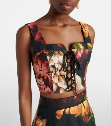 Agua by Agua Bendita Floral linen crop top | Thumbnail 3 Agua by Agua Bendita Floral linen crop top | Thumbnail 3