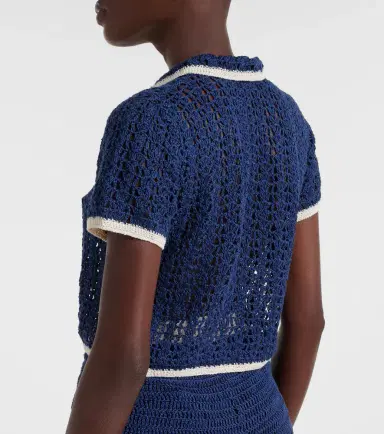 Anna Kosturova Crochet cotton polo shirt | Thumbnail 3 Anna Kosturova Crochet cotton polo shirt | Thumbnail 3