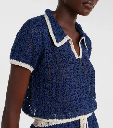Anna Kosturova Crochet cotton polo shirt | Thumbnail 5 Anna Kosturova Crochet cotton polo shirt | Thumbnail 5