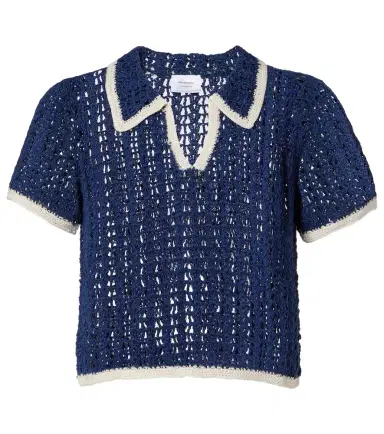 Anna Kosturova Crochet cotton polo shirt | Thumbnail 1 Anna Kosturova Crochet cotton polo shirt | Thumbnail 1