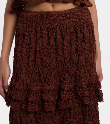 Anna Kosturova Elsie tiered cotton crochet midi skirt | Thumbnail 2 Anna Kosturova Elsie tiered cotton crochet midi skirt | Thumbnail 2