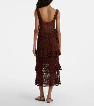 Anna Kosturova Elsie tiered cotton crochet midi skirt | Thumbnail 3 Anna Kosturova Elsie tiered cotton crochet midi skirt | Thumbnail 3