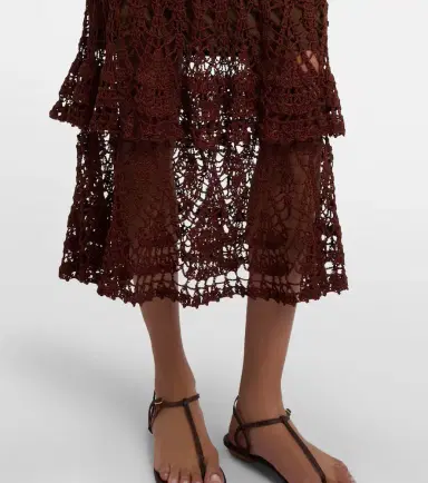 Anna Kosturova Elsie tiered cotton crochet midi skirt | Thumbnail 5 Anna Kosturova Elsie tiered cotton crochet midi skirt | Thumbnail 5