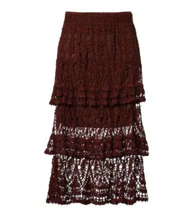 Anna Kosturova Elsie tiered cotton crochet midi skirt | Thumbnail 1 Anna Kosturova Elsie tiered cotton crochet midi skirt | Thumbnail 1