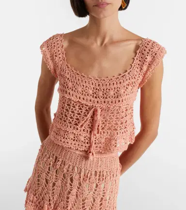 Anna Kosturova Deauville crochet cotton crop top | Thumbnail 3 Anna Kosturova Deauville crochet cotton crop top | Thumbnail 3