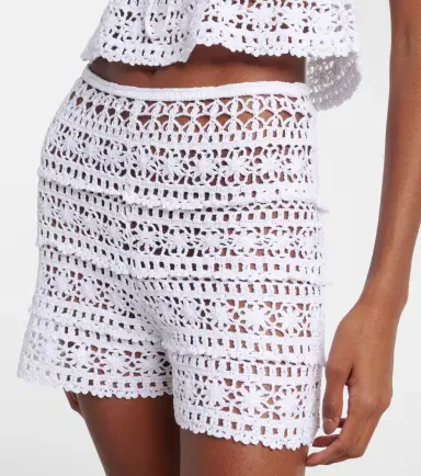 Anna Kosturova Deauville crochet cotton shorts | Thumbnail 2 Anna Kosturova Deauville crochet cotton shorts | Thumbnail 2