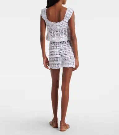 Anna Kosturova Deauville crochet cotton shorts | Thumbnail 4 Anna Kosturova Deauville crochet cotton shorts | Thumbnail 4