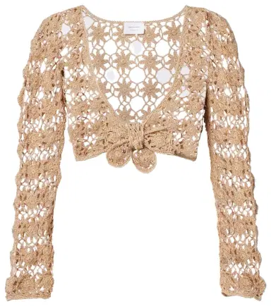 Anna Kosturova Bella Ballerina crochet cotton crop top | Thumbnail 1 Anna Kosturova Bella Ballerina crochet cotton crop top | Thumbnail 1
