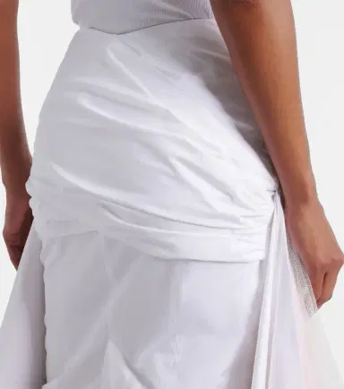 Jacquemus Mireio tulle-trimmed cotton poplin midi skirt | Thumbnail 2 Jacquemus Mireio tulle-trimmed cotton poplin midi skirt | Thumbnail 2