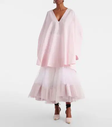 Jacquemus Mireio tulle-trimmed cotton poplin midi skirt | Thumbnail 6 Jacquemus Mireio tulle-trimmed cotton poplin midi skirt | Thumbnail 6
