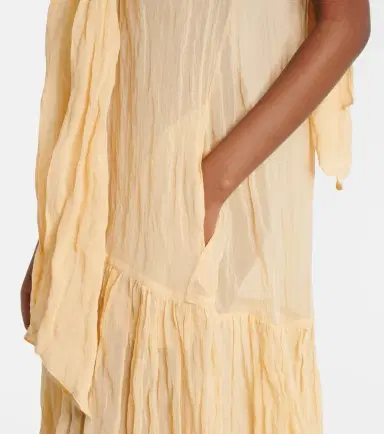 Plan C Scarf-detail cotton-blend maxi dress | Thumbnail 4 Plan C Scarf-detail cotton-blend maxi dress | Thumbnail 4