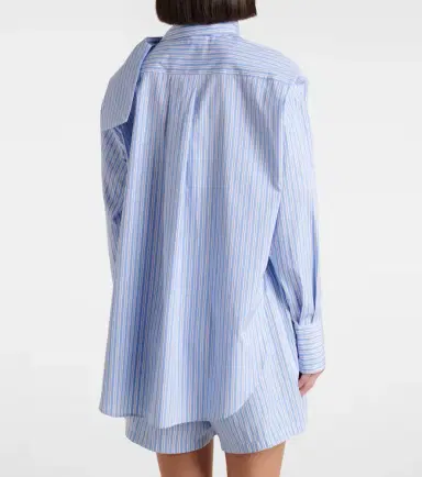 Plan C Scarf-detail striped cotton shirt | Thumbnail 3 Plan C Scarf-detail striped cotton shirt | Thumbnail 3