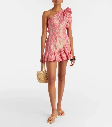 Poupette St Barth Corinne cotton-blend lamé minidress | Thumbnail 3 Poupette St Barth Corinne cotton-blend lamé minidress | Thumbnail 3