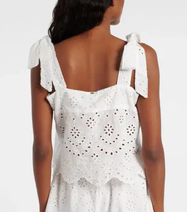 Poupette St Barth Noa broderie anglaise cotton top | Thumbnail 2 Poupette St Barth Noa broderie anglaise cotton top | Thumbnail 2