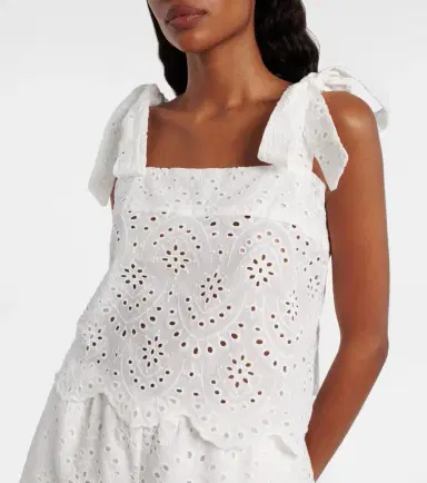 Poupette St Barth Noa broderie anglaise cotton top | Thumbnail 3 Poupette St Barth Noa broderie anglaise cotton top | Thumbnail 3