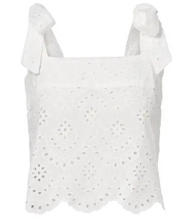 Poupette St Barth Noa broderie anglaise cotton top | Thumbnail 1 Poupette St Barth Noa broderie anglaise cotton top | Thumbnail 1