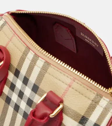Burberry Check Small leather-trimmed canvas tote bag | Thumbnail 3 Burberry Check Small leather-trimmed canvas tote bag | Thumbnail 3